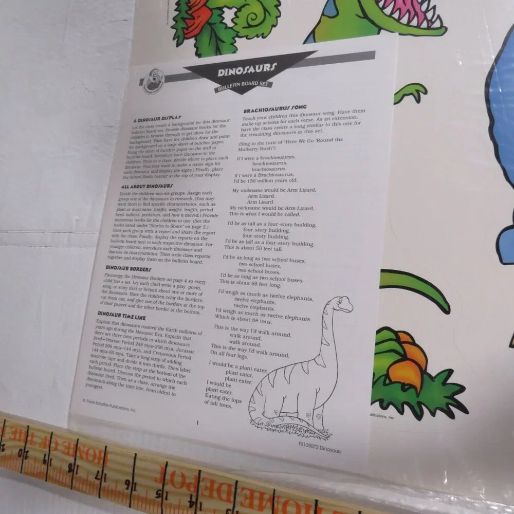 Dinosaurs NEW Unopened BULLETIN BOARD SET (classroom, birthday, bedroom)
